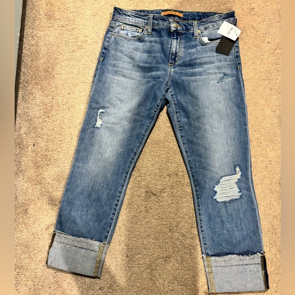Joe's Jeans Wakley Light Blue Distressed Ankle Jeans cuff crop nwt size 29